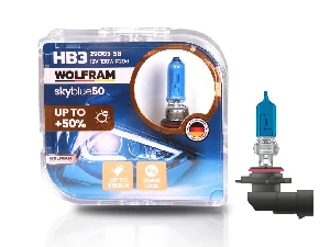 Unıversal Ampul-(x2) 12v Hb3 9005 100w Sky Blue Beyaz İşik      (p20d) - Wolfram-29005-Sb