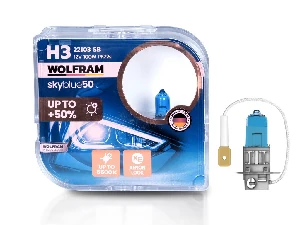 Unıversal Ampul-(x2) 12v H3 100w Sky Blue Beyaz İşik      (pk22s) - Wolfram-22103-Sb