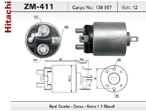 MARŞ OTOMATİĞİ-HT-12V-OPEL ASTRA 1.7 TD (96>) /VECTRA 1.7 TD  (95 >) (616S) - ZM-411