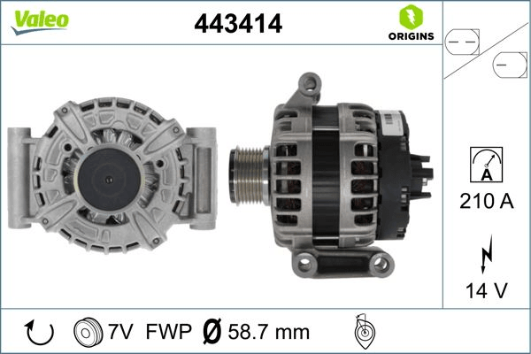 ALTERNATOR 12V 210A TRANSIT V347 V363 2.2TDCI 14> - HELLA 8EL011713-921