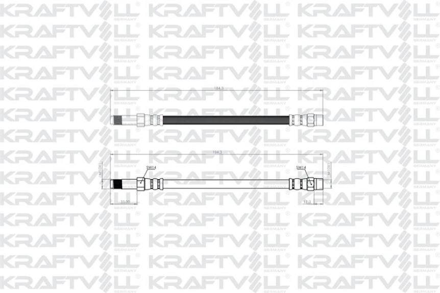 Ford Arka Ara (fren Kalıperinde) Fren Hortumu Galaxy 95-06 - Kraftvoll 07080610