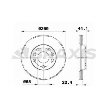 ON FREN AYNASI (DISKI) DACIA DUSTER 10> MEGANE IV 15> (269×22,5×68×44) 5 BIJON - BRAXIS AE0261
