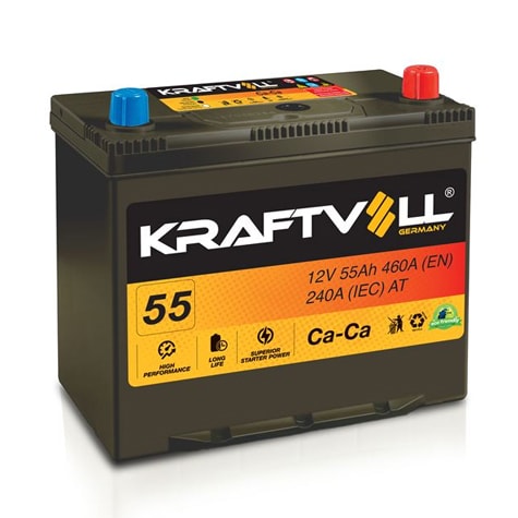 AKU 12V 55 AH NS60 (238×129×227) TAM KAPALI DAR JAPON - KRAFTVOLL 18010005