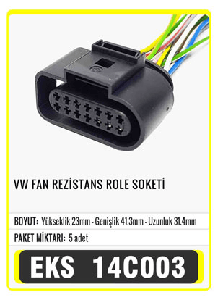 SOKET>VW FAN RESİSTANS ROLE   S9012 - EKS-14C003