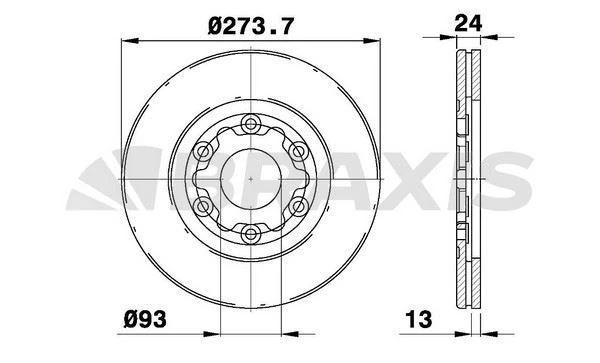 Mazda On Fren Disk Aynası Havalı Ford Ranger Mazda B2500 2.5 D Pick Up 98-02 4x4 (274x6) - Braxıs Ae0489