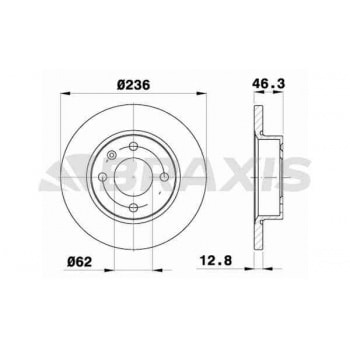 ON FREN AYNASI FAVORIT FELICIA 1,1 / 1,3 / 1,6 / 1,9 FORMAN CADDY II 1,6 / 1,9D 96 00 - BRAXIS AE0202