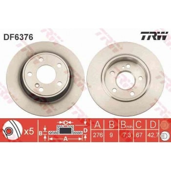 FREN DISKI ARKA - TRW DF6376
