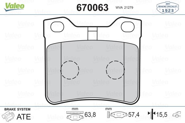 FREN BALATASI ARKA V-CLASS 638/2 97>03 VITO 638 97>03 , P406 P605 P607 95>08 - VALEO 670063