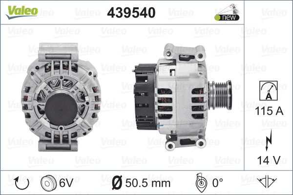 ALTERNATOR (14V 115A) W202 97>00 W210 98>02 VITO 638 97>02 SPRINTER 00>06 - VALEO 439540
