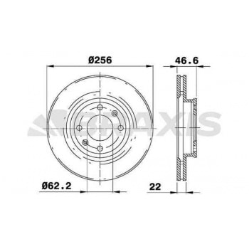 ON FREN DISKI AYNASI HYUNDAI ACCENT ERA 2006-2011 KIA RIO 2005-> I20 2007-> 256MM - BRAXIS AE0247