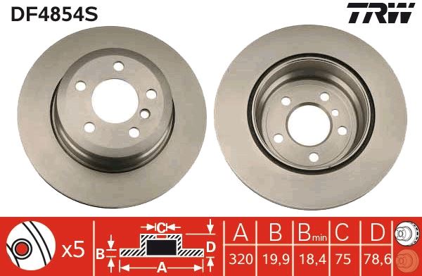FREN DISKI ARKA BMW X5 E70 LCI F15  X6 E71 F16 - TRW DF4854S