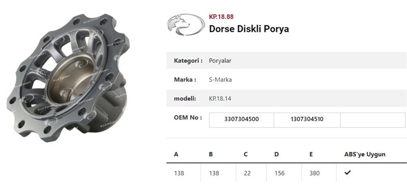 DINGIL PORYASI  BPW RÖMORK KP.18.10 Y.VERSIYON - KURTSAN KP.18.88