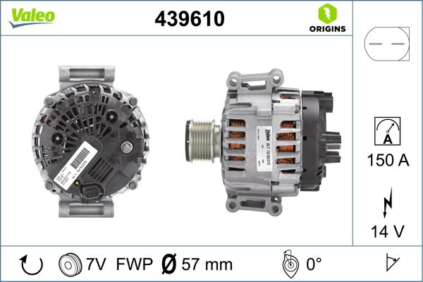 ALTERNATOR (12V 150A) W204 07>14 S204 07>14 W212 09>15 C207 10>16 SPRINTER 09> - VALEO 439610