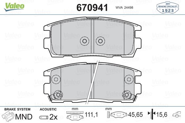 Chevrolet Arka Fren Balatası Captıva Antara 2,0 Cdti / 2,2 Cdti / 2,4 / 3,0 / 3,2 V6 01 / 11 - Valeo 670941