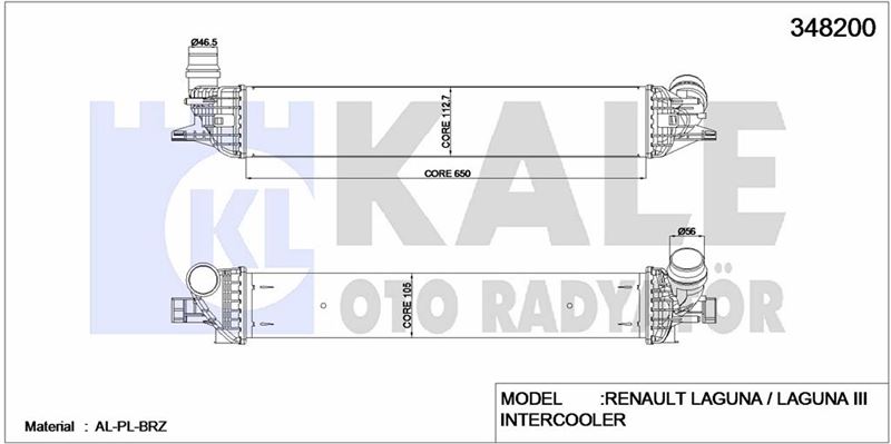 TURBO RADYATORU LAGUNA III - KALE 348200