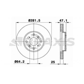 ON FREN DISK AYNASI HAVALI HONDA ACCORD VII 98-02 (282X4) - BRAXIS AE0393
