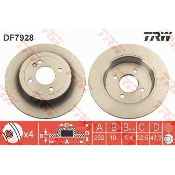 ARKA FREN DISKI AYNASI 262MM ACCENT BLUE 2011> KIA RIO 2011> I20 2015> - TRW DF7928