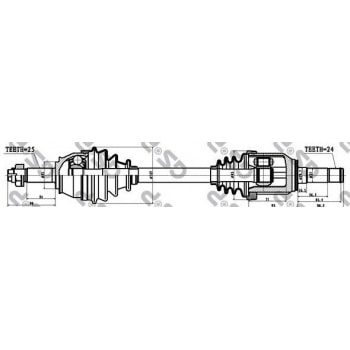 ON AKS SOL DOBLO 1,3 MULTIJET DOBLO 1,9 JTD 05>ALBEA 1,3JTD (DIS FREZE:25 IC FREZE:24 UZUNLUK:611) - GSP 217017