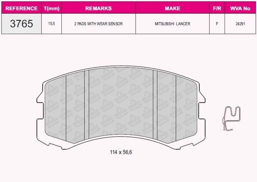 Mitsubıshı On Fren Balatası Mitsubıshı Lancer 03-08 - Grap 93765