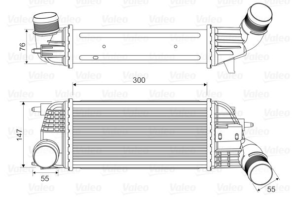 TURBO SOGUTUCU RADYATOR (INTERCOLL) P508 P407 C5 III DW10CTED4 (2,0 16V) OLCU: (299×155) - VALEO 818620