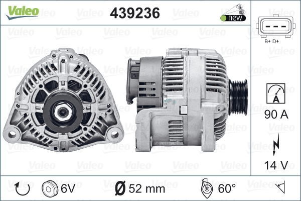ALTERNATOR 90 A 14 V BMW M43 B19 E46 - HELLA 8EL011712-251