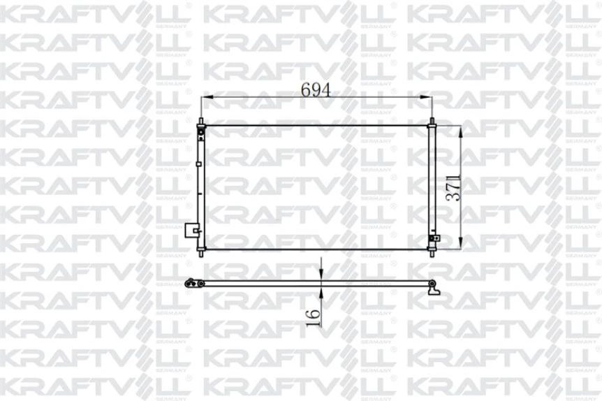 Honda Klima Radyatoru (kondanser) City 1,3i 03-> 714×368×16 - Kraftvoll 08060019