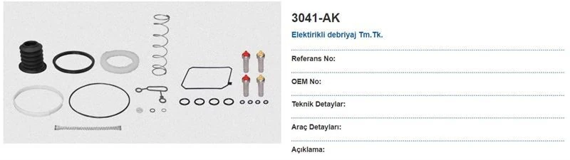 Mercedes Truck Elektrikli Havalı Debriyaj Merkezi Tamır Takımı Mercedes Axor 1840 Otomatık Sanzıman - May 3041-Ak