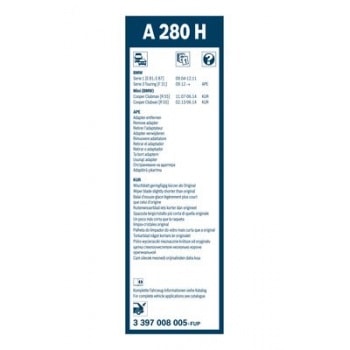 SILECEK SUPURGESI ARKA CAM AEROTWIN [280 MM] BMW E81 E87 MINI R55 R56 R59 MERCEDES X156 13> S213 16> - BOSCH 3397008005
