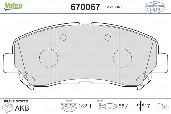 ON FREN BALATASI NISSAN QASHQAI 2007 2012 X TRAIL 2008 2011 RENAULT KALEOS 2,0 DCI - VALEO 670067