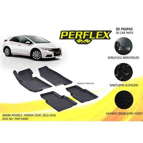 PASPAS 3D HAVUZLU X-MAT HONDA CIVIC  2012-2016 - PERFLEX PXM-HD09