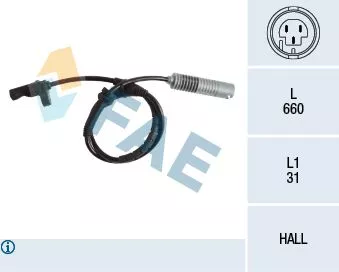 ABS SENSORU ON BMW E87 E81 E90 E92 E93 - FAE 78186