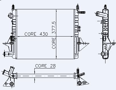 MOTOR RADYATOR TWINGO 1,1 I (96 97) / (2 SIRA AL+PL) / (430X377X28) - KALE 0524242AL