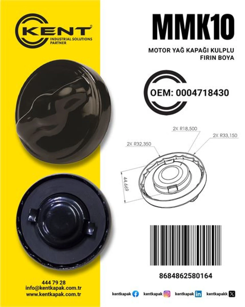 Unıversal Truck Motor Yag Kapagı Kulplu Firin Boya Unıversal - Kent Mmk-10