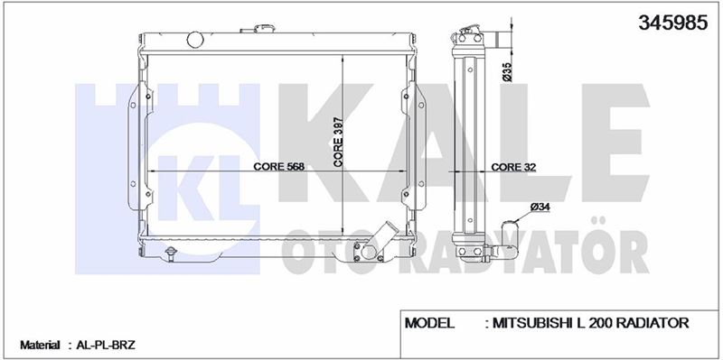 MOTOR SU RADYATORU MITSUBISHI L 200 1987 1996 - KALE 345985