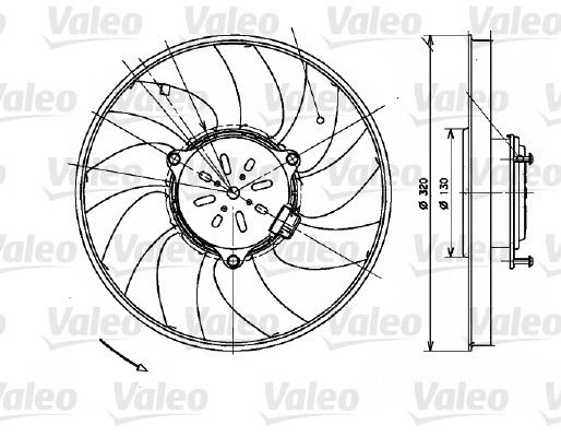 FAN MOTORU SAG SPRINTER CRAFTER 2,5TDI 06> - VALEO 696082