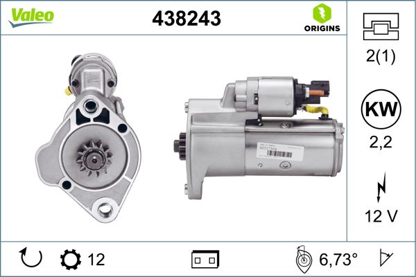 MARS MOTORU 2,2KW 12 DIS AMAROK CRAFTER 2,0TDI 10> - VALEO 438243