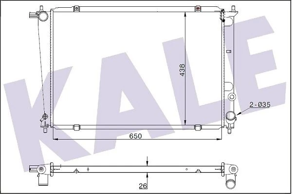 Kore Su Radyatörü - M/t 650x445x26 - Kal 350520