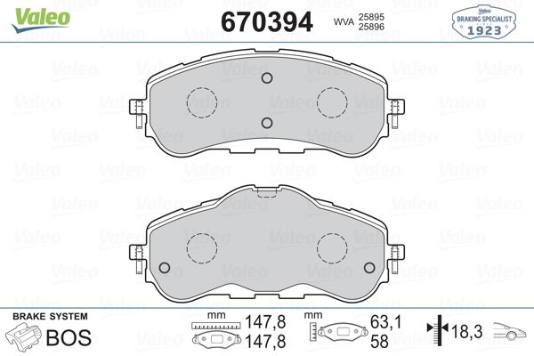 ON FREN BALATASI P308 II 13> P308 SW II 14> DISK CAPI: (283×26) - VALEO 670394