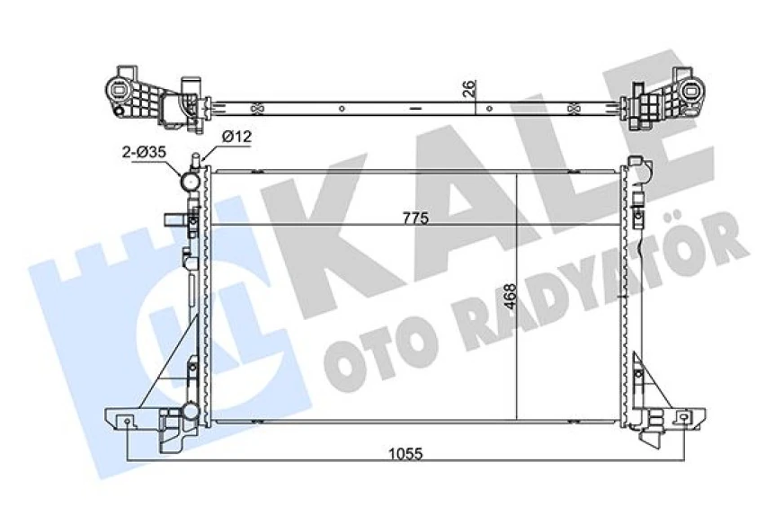 Renault Su Radyatörü - Dizel (at/mt) (nac) [brazıng] [775x470x26] - Kal 355815