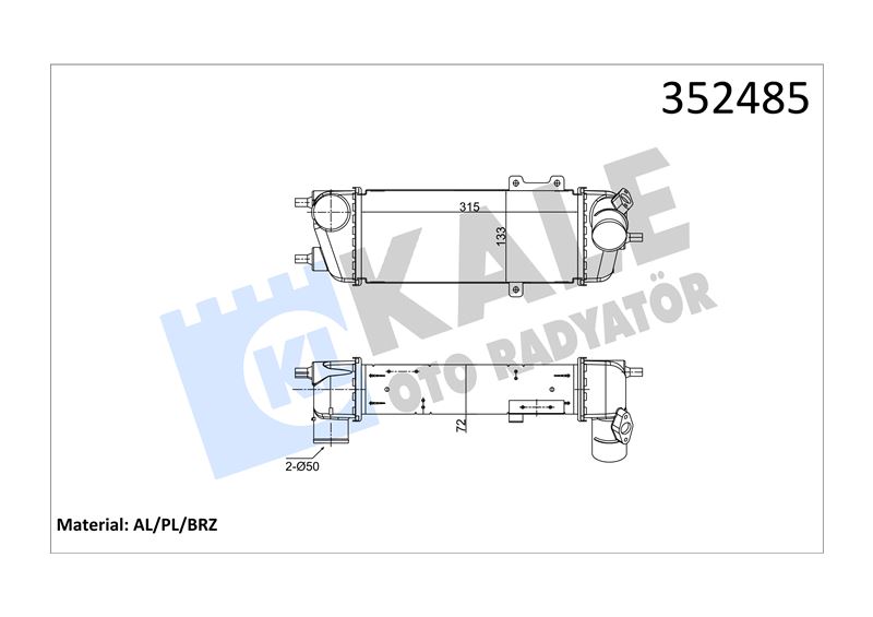 TURBO RADYATORU INTERCOLER HYUNDAI I30 - KIA CEED 1.6 CRDI 07>12 - KALE 352485