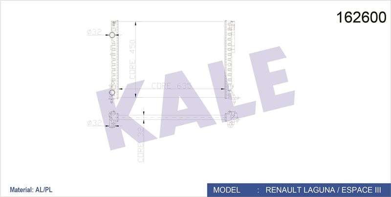 MOTOR RADYATOR LAGUNA 1,6I / 1,8I 16V KLIMALI (2 SIRA AL+PL) - KALE 0550502AL