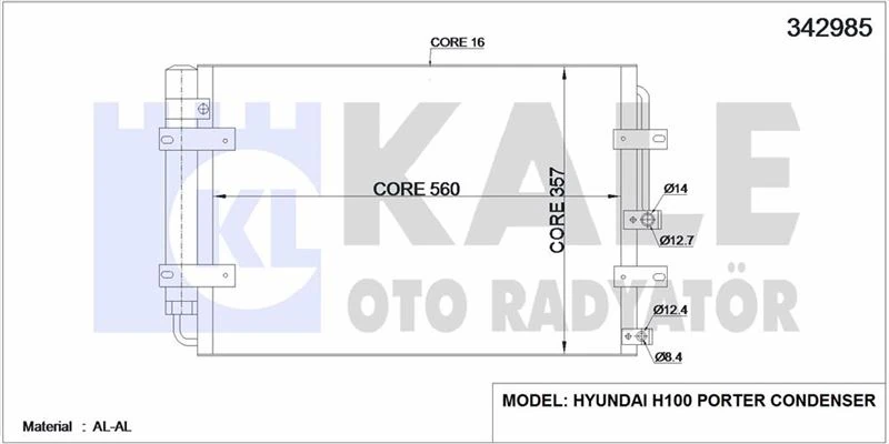 Hyundaı Klima Radyatoru H100 Kamyonet 04> - Kale 342985