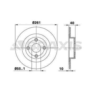 ARKA FREN DISK AYNASI 323 S VI BJ 1.4 16V / 1.4 / 16 09 / 98 10 / 03 323 F VI BJ 1.4 / 1.6 / 2.0 TD - BRAXIS AE0466