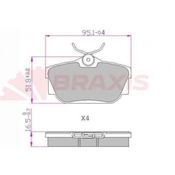 FREN BALATASI ARKA TRANSPORTER T4 96>04 - BRAXIS AA0608