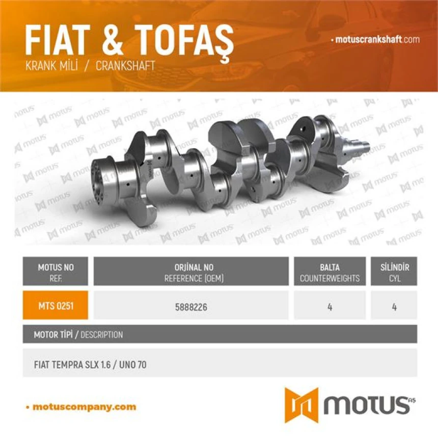 Tofas Krank Tempra Slx 1,6 / Uno 70 - Motus 251