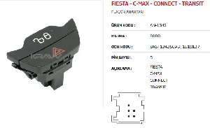 Unıversal Flaşör M.kilit Anahtarı Fiesta Cmax Connect - Mcar-An1342