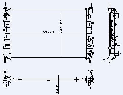 MOTOR RADYATOR LINEA PUNTO EVO 1,3JTD (1 SIRA ALB SISTEM) / (621X395X26) - KALE 0135021AB