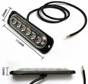 Unıversal 9v-36v 6 Ledli Mini Bar Kirmizi Düz Ve Çakar - Sprlight-L1128r