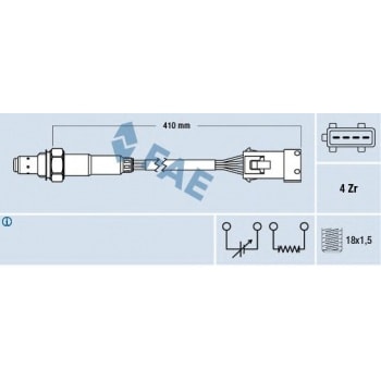 OKSIJEN SENSORU C2 C3 II C3 III C3 PLURIEL NEMO FIORINO BIPPER P206 P206+ (T3E) PLUS P207 P1007 PART - FAE 77432