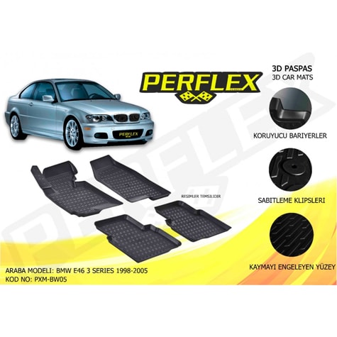 PASPAS 3D HAVUZLU X-MAT BMW E46 1998-2005 - PERFLEX PXM-BW05